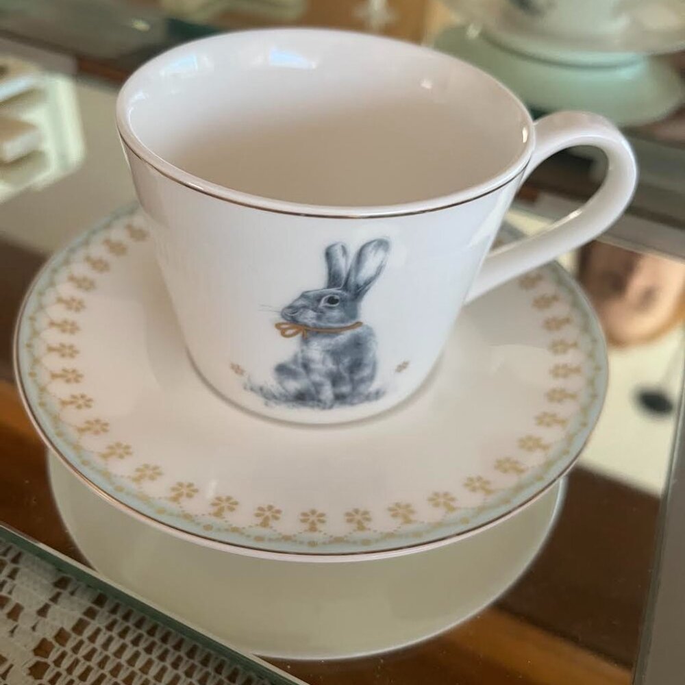 Rabbit Teacup and Saucer